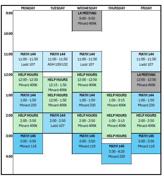 Maxx's Schedule