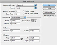 New document dialogue box.