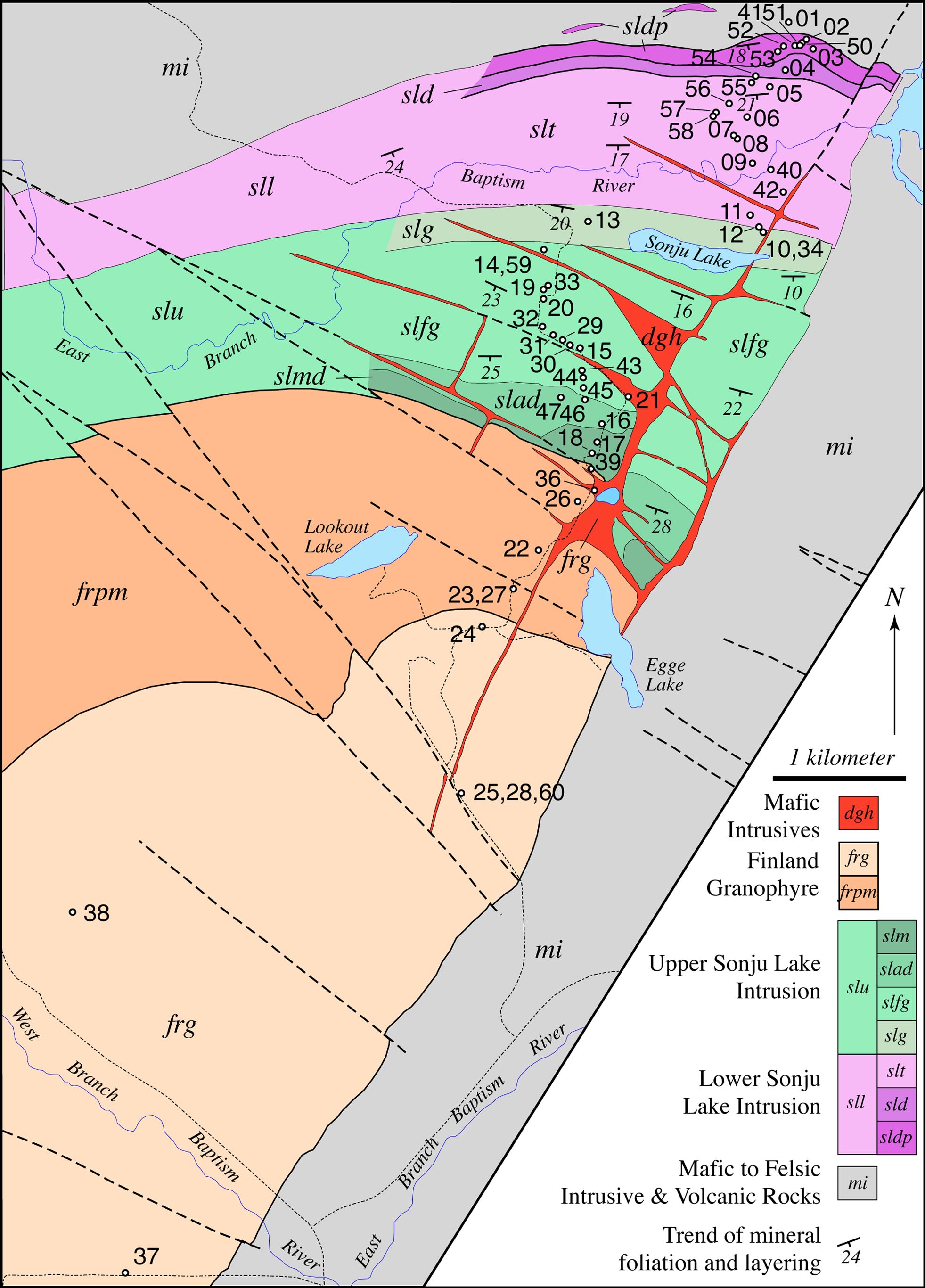 Geologic Map of Sonju Intrusion