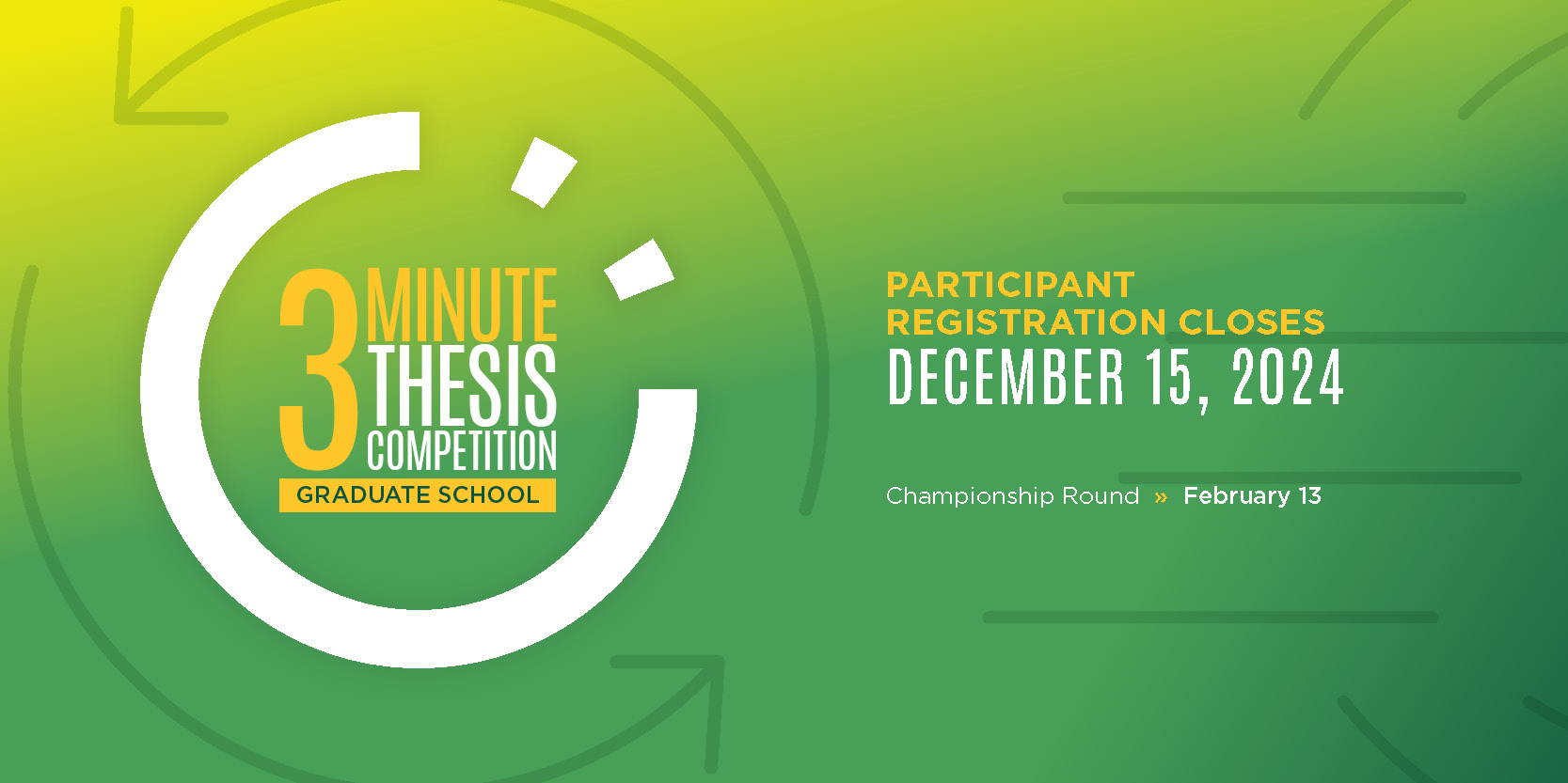 Three Minutes Thesis 2025, participant registration closes Dec. 15, 2024