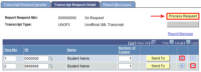 Sample View of Campus Connection Screen