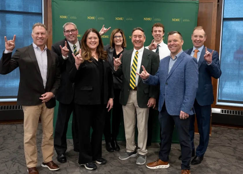 Interim President Rick Berg and others at the launch of the new Center for Banking and Finance.