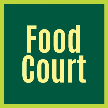 Food Court light yellow text on dark green background