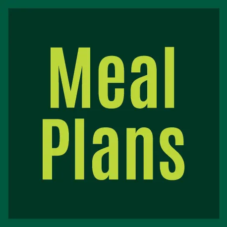 Meal Plans Lime Green on dark green background