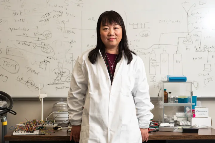 NDSU researcher Danling Wang in her laboratory