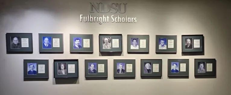 Wall of NDSU Fulbright Scholars
